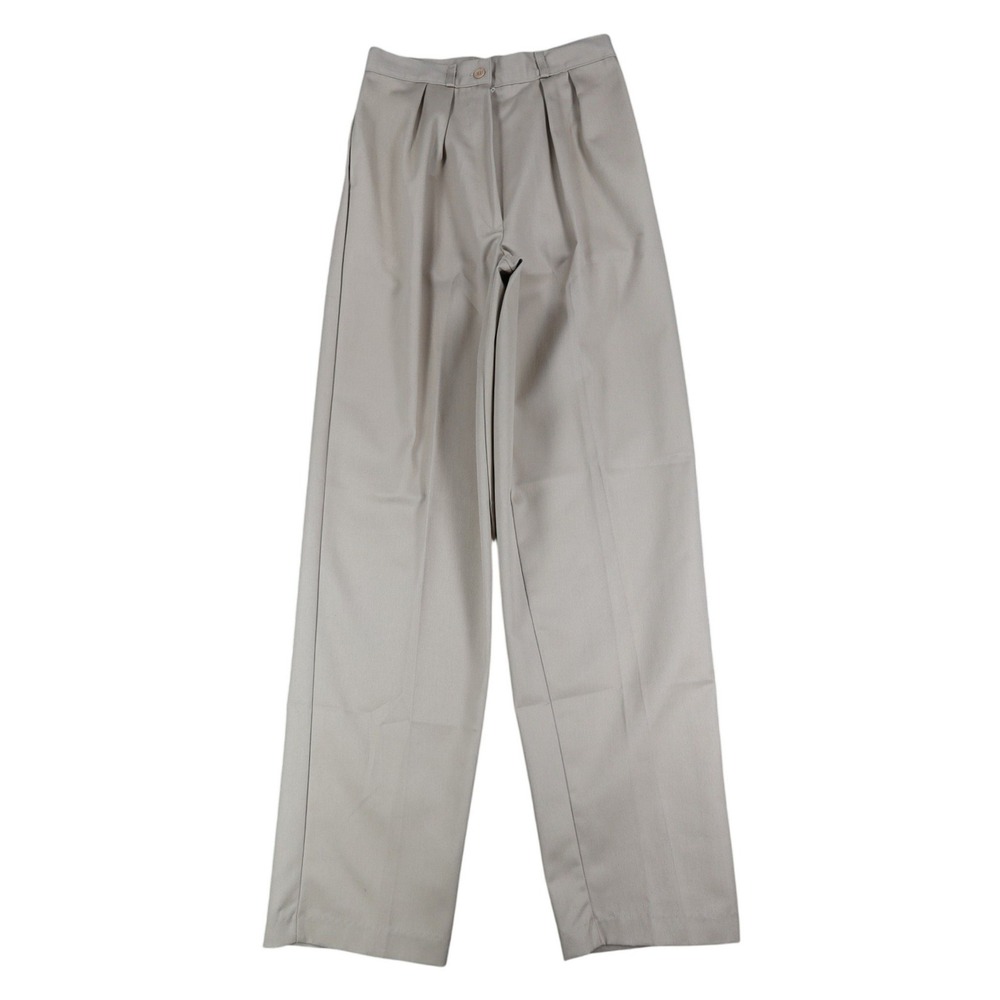 Vintage 90s High Rise Pleated Trousers Womens 11/12 Beige Wide Leg Made in USA